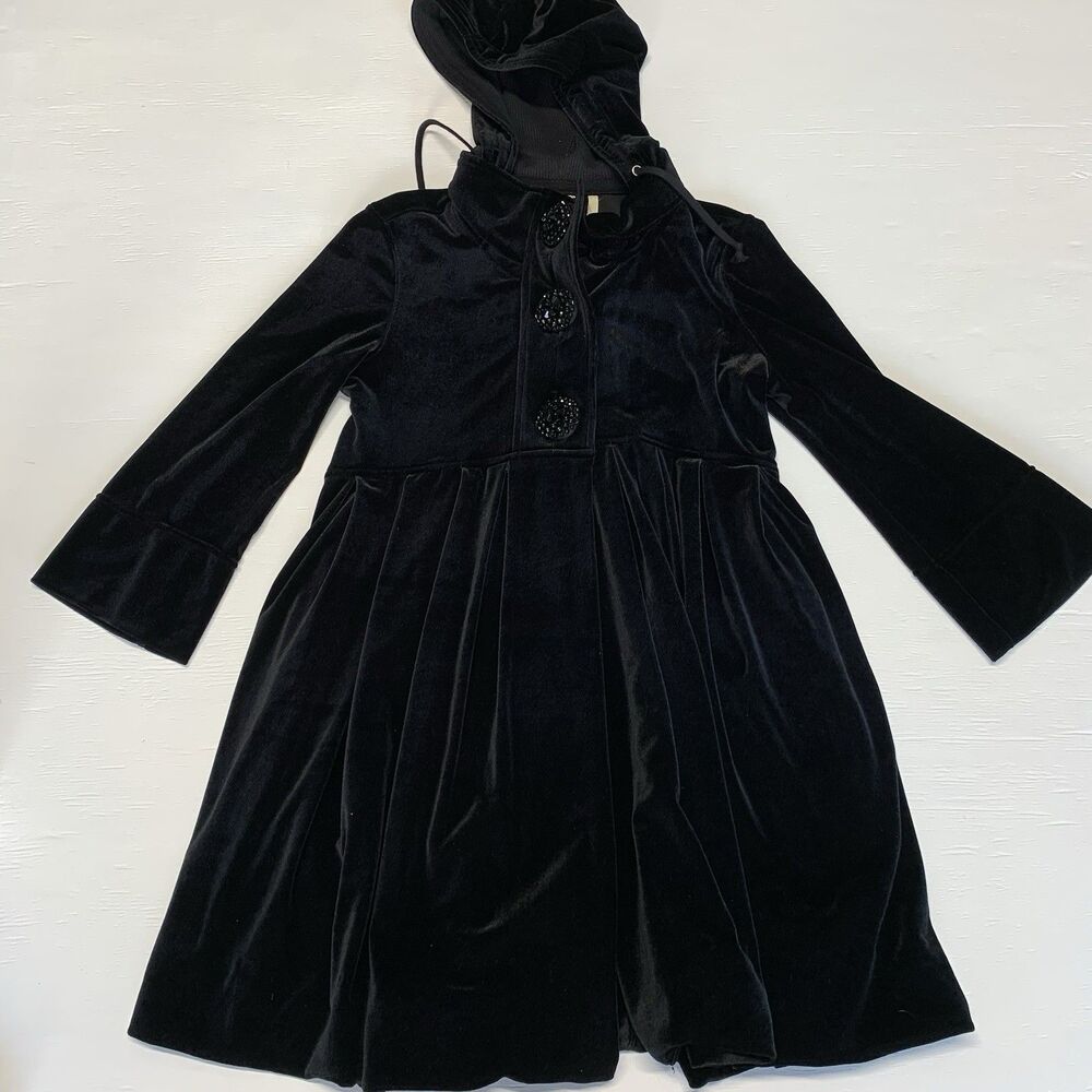 Free People Velvet Hooded Babydoll Coat Size XS Super Soft